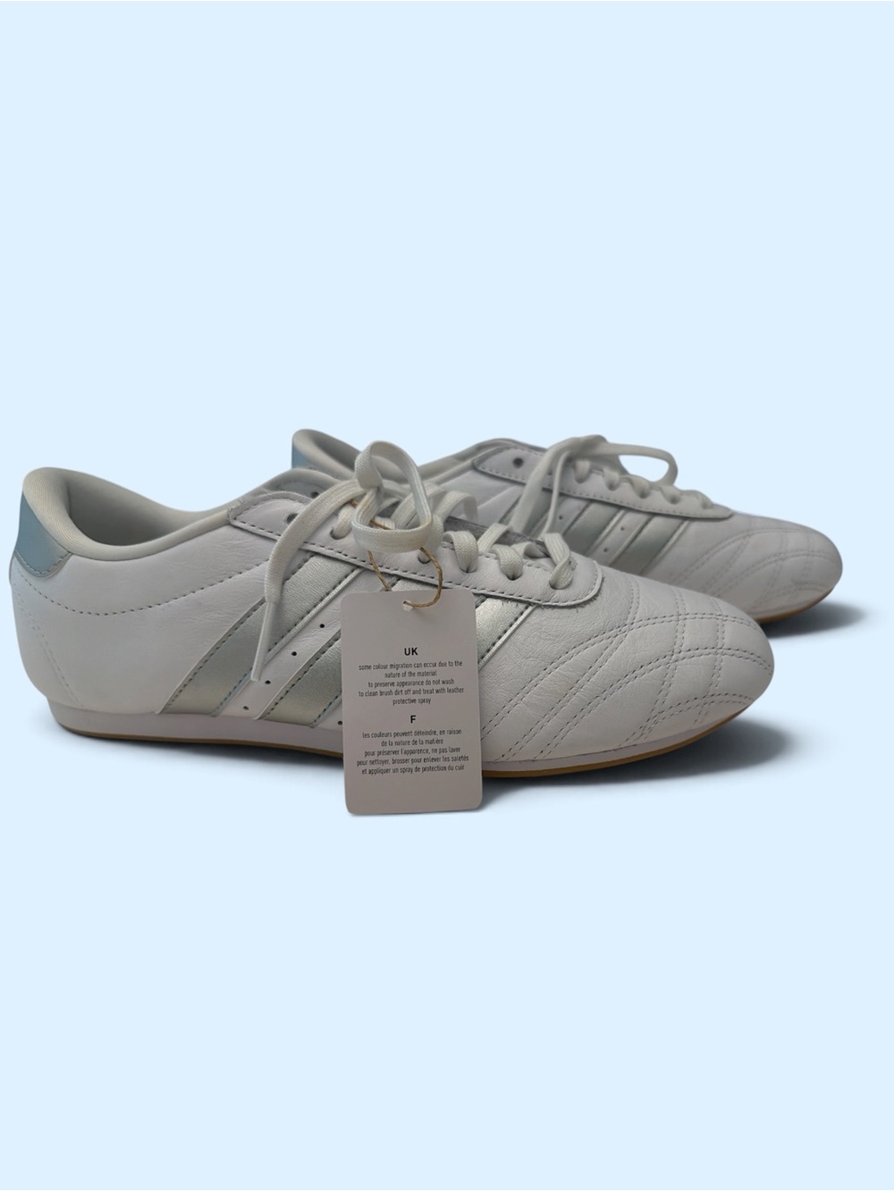 adidas Women’s White Athletic Sneakers with Gray Stripes - Picture 4 of 6